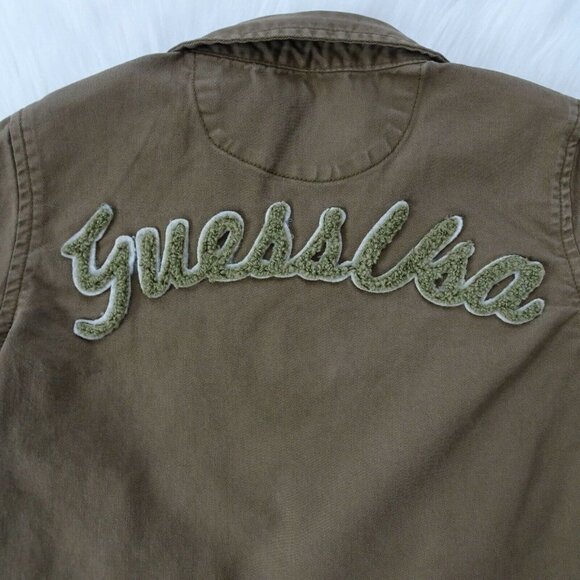 💰3/$25 Guess USA Boy's Button Down Shirt LS Roll Tab Sleeves Logo 3 - Picture 4 of 12